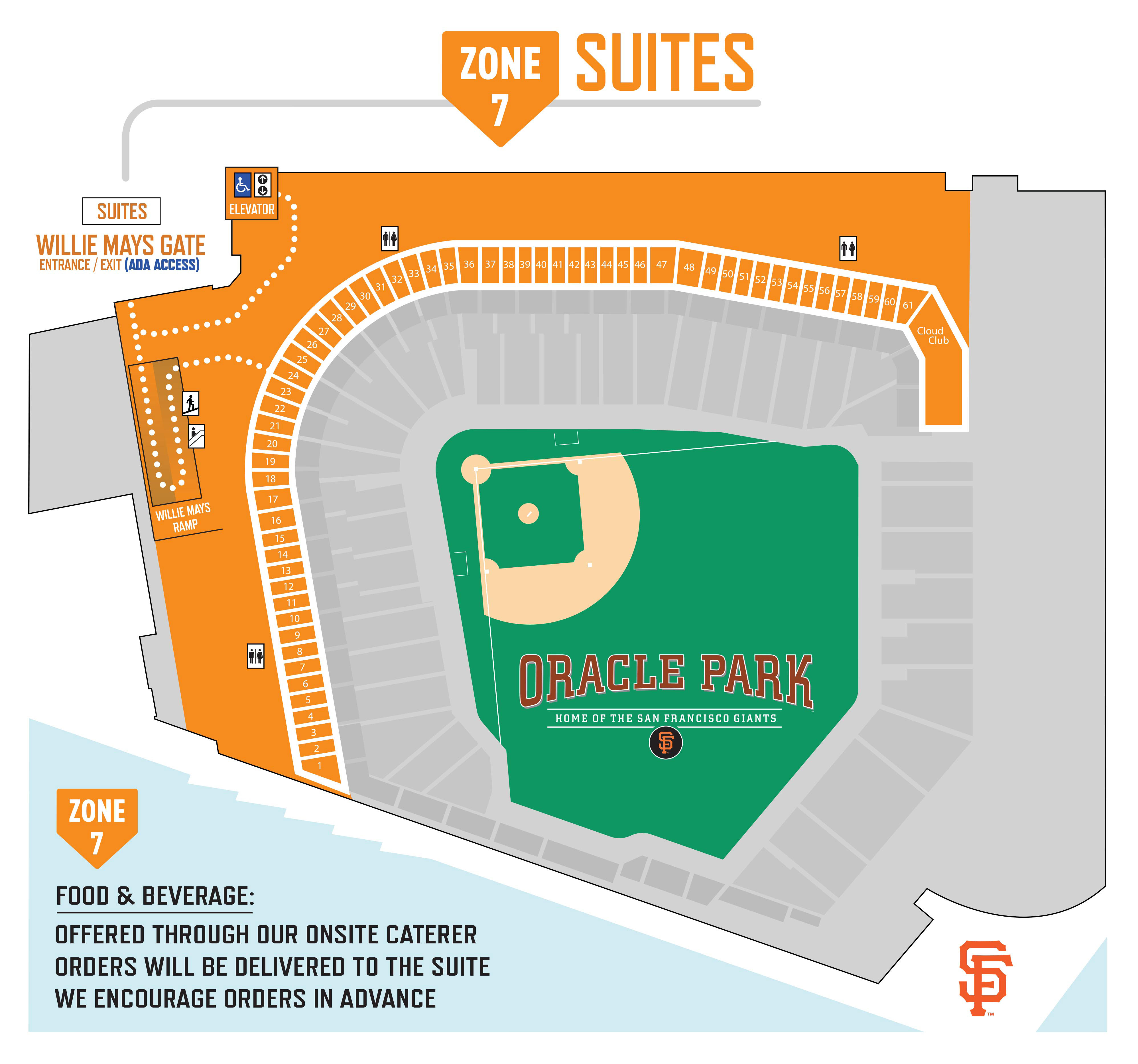 Seat Map, Oracle Park