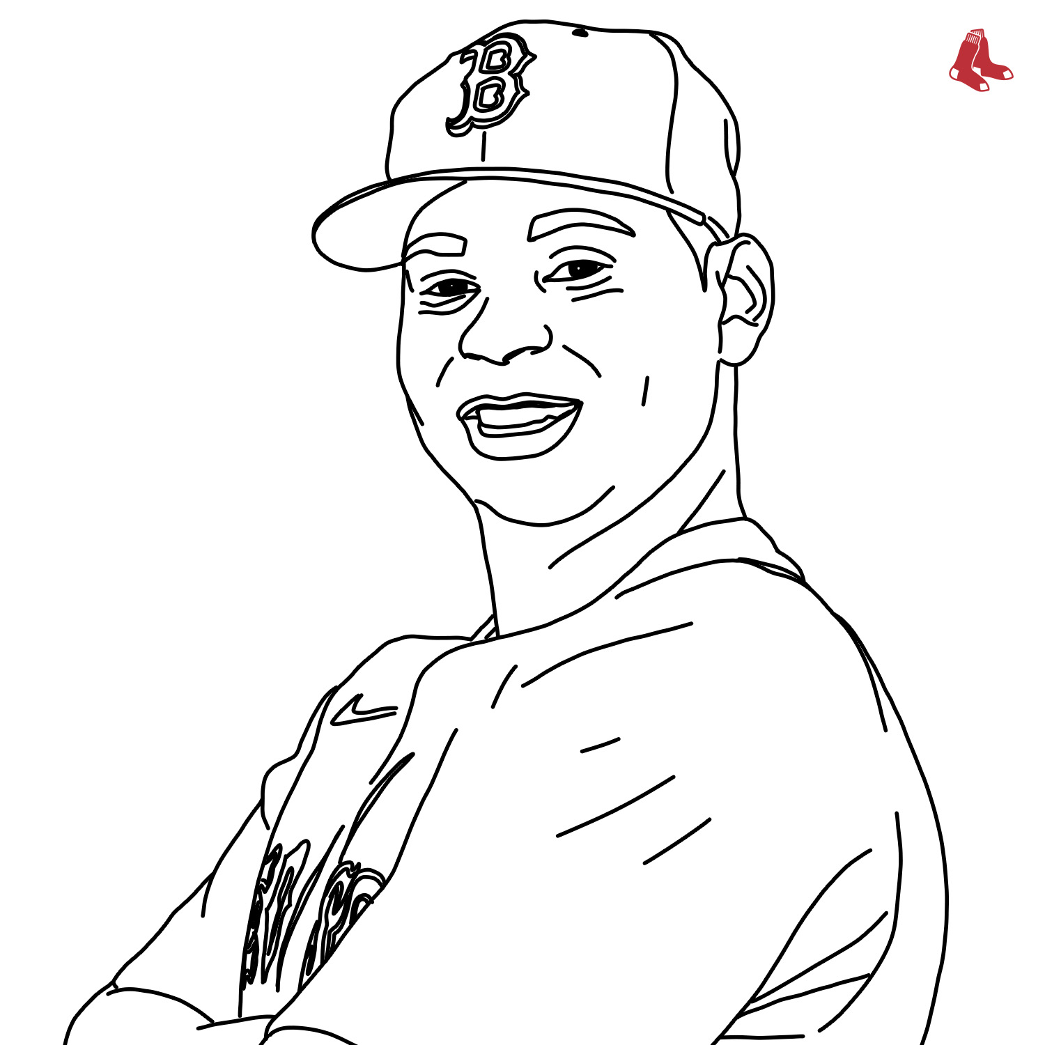 red sox logo coloring page