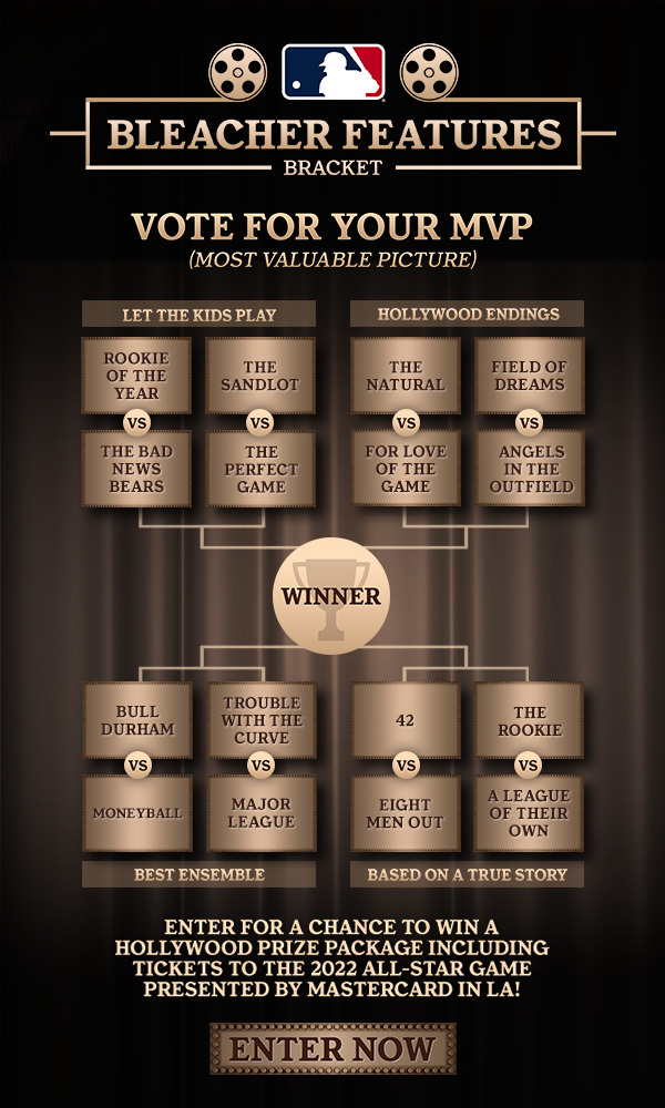 Bleacher Features Bracket. Vote for your MVP (Most Valuable Picture) Enter for a chance to win a Hollywood prize package including tickets to the 2022 All-Star Game presented by Mastercard in LA!