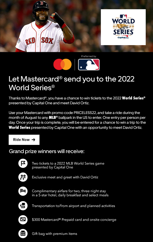 Let Mastercard send you to the 2022 World Series
