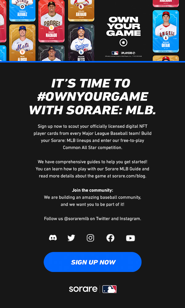 It's time to #OwnYourGame with Sorare: MLB.