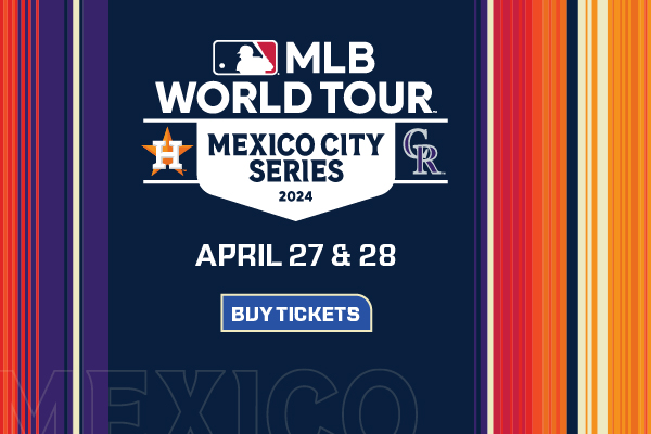 The Houston Astros and Colorado Rockies will play a two-game series at Estadio Alfredo Harp Helú in Mexico City on April 27-28.